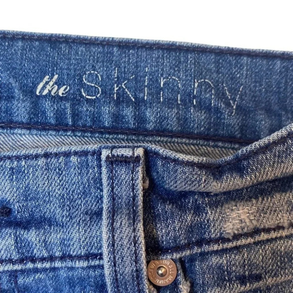 7 for all Mankind The Skinny Distressed Blue Jeans  27 - Picture 12 of 12